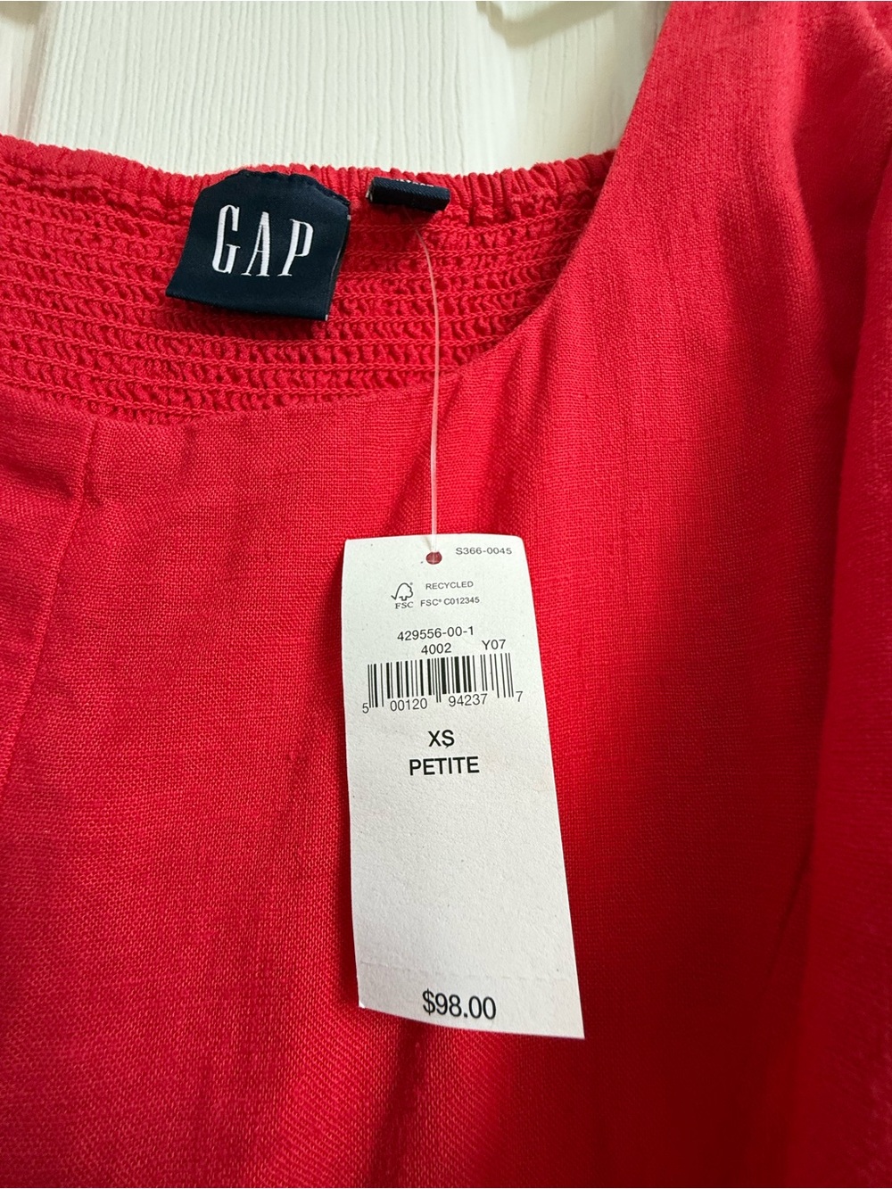 GAP Coral-Red Sleeveless Midi Dress